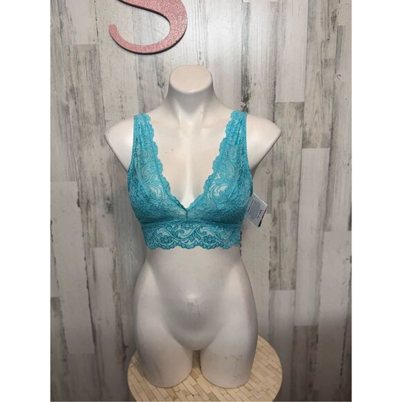 Smart & Sexy Lace Bralette Turquoise Blue Size Small - Picture 2 of 8